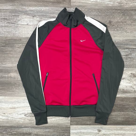 Nike The Athletic Dept Y2k Pink Gray Women M Side Swoosh Colorblock Track Jacket - Picture 2 of 10